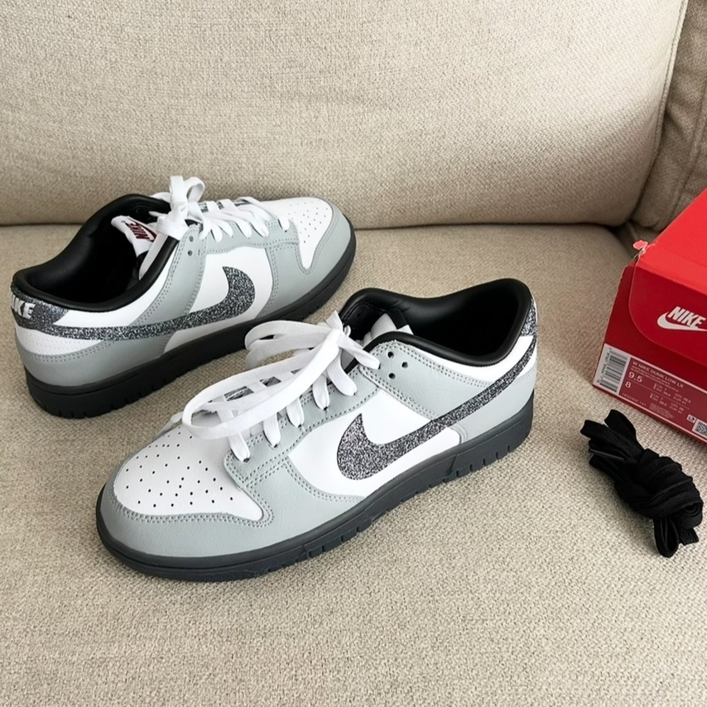 Nike Dunk Low LX Glitter Swoosh White Gray Sz 9.5W NEW IN BOX - Picture 15 of 15